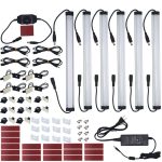 Litever Under Cabinet LED Lighting Kit Plug In,6 Pcs 12 Inches Cabinet Light Strips