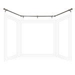 Decopolitan Drapery Bay Window Curtain Rod Set, Oil Rubbed Bronze