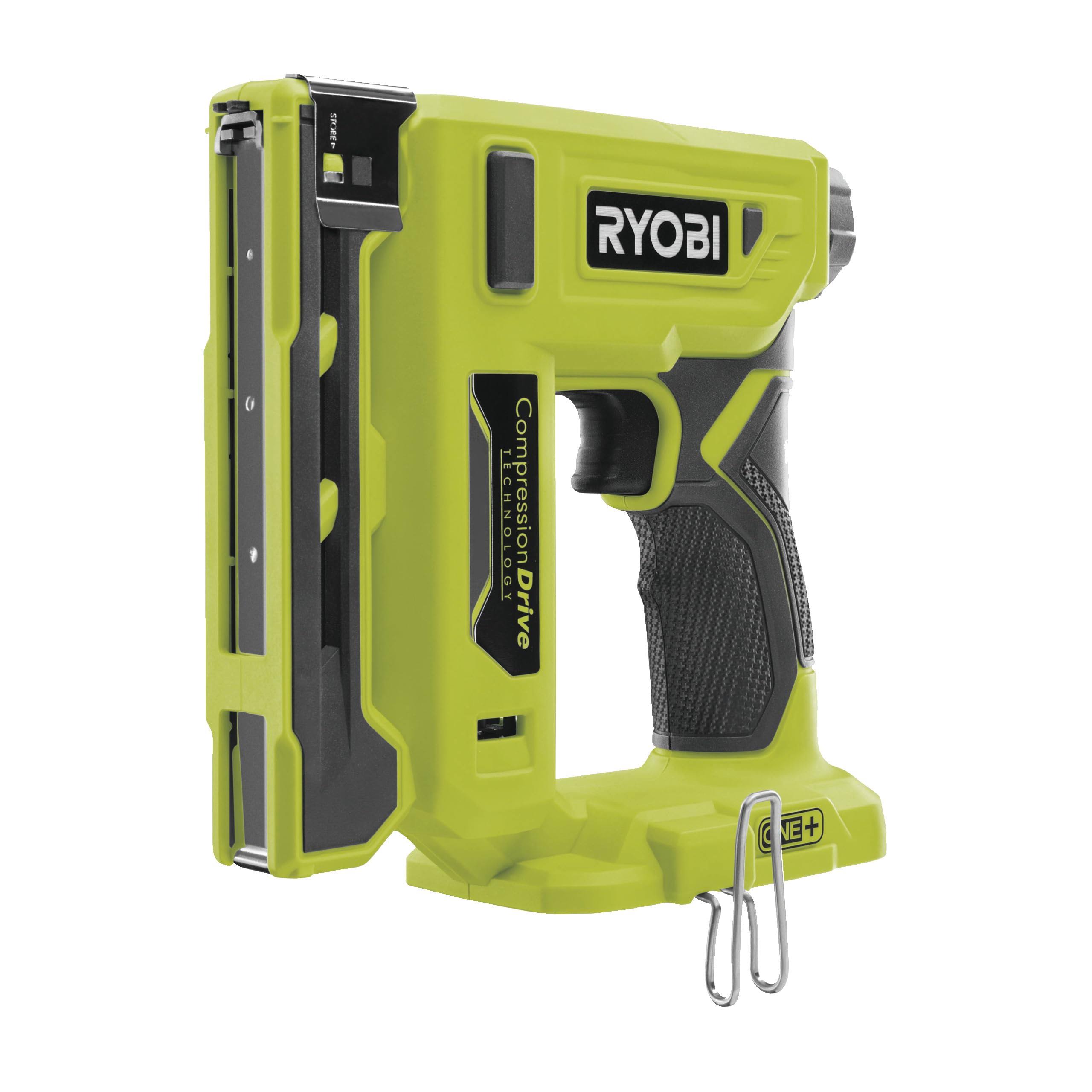ca76bd2058ba3462ec5c8135fcde5493ddac37d95616ebf6809a7fdb714a77f0.jpg Ryobi 18-Volt One+ Cordless Compression Drive 3/8 in. Crown Stapler (Tool Only) - Image 1