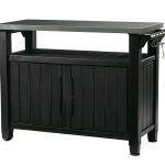 Unity XL Resin Serving Station. All-Weather Plastic and Metal Grill. Storage and Prep Table. Graphite