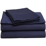 Superior Egyptian Cotton 300 Thread Count Solid Deep Pocket Sheet Set (Queen - Navy Blue)