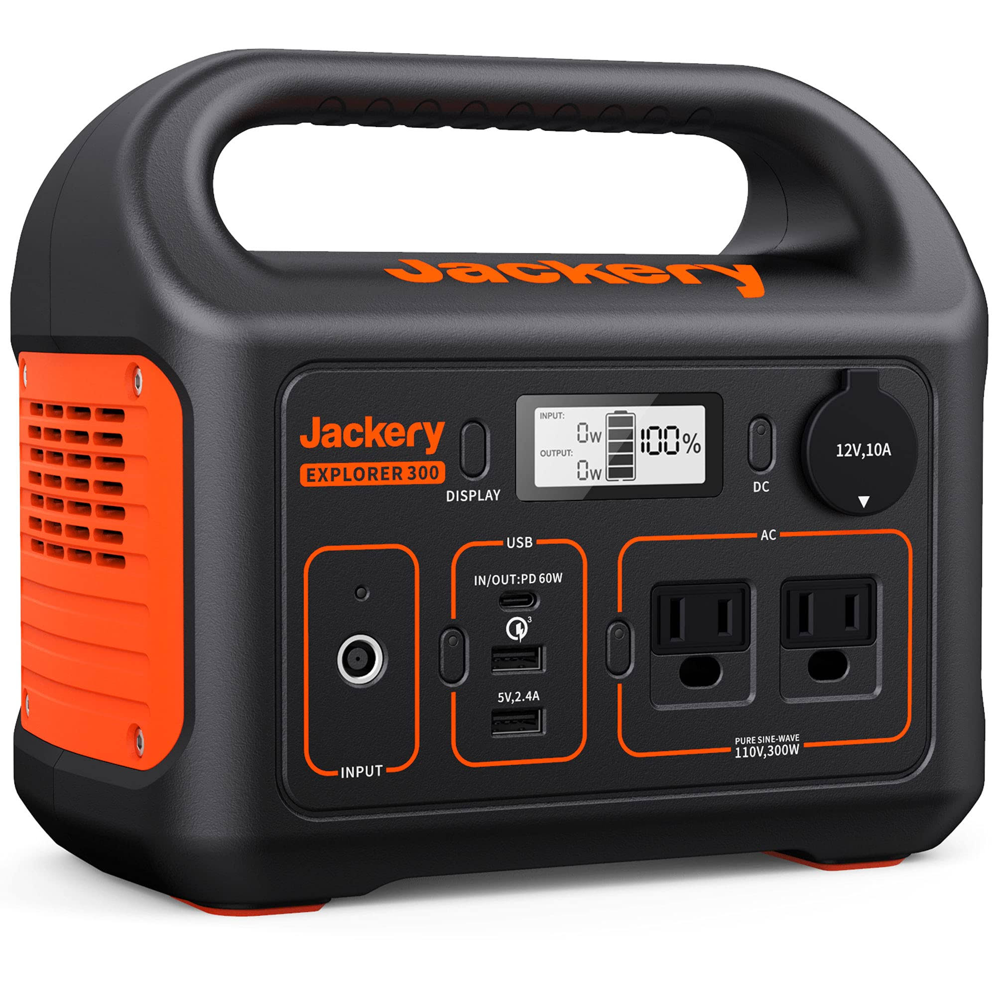 caa6ce7c885dafdadaebf863e071687fe7ac5cf300343fe886a1a49af0455096.jpg Jackery Portable Power Station Explorer 300, 293Wh Backup Lithium Battery, 110V/300W Pure Sine Wave AC Outlet - Image 1
