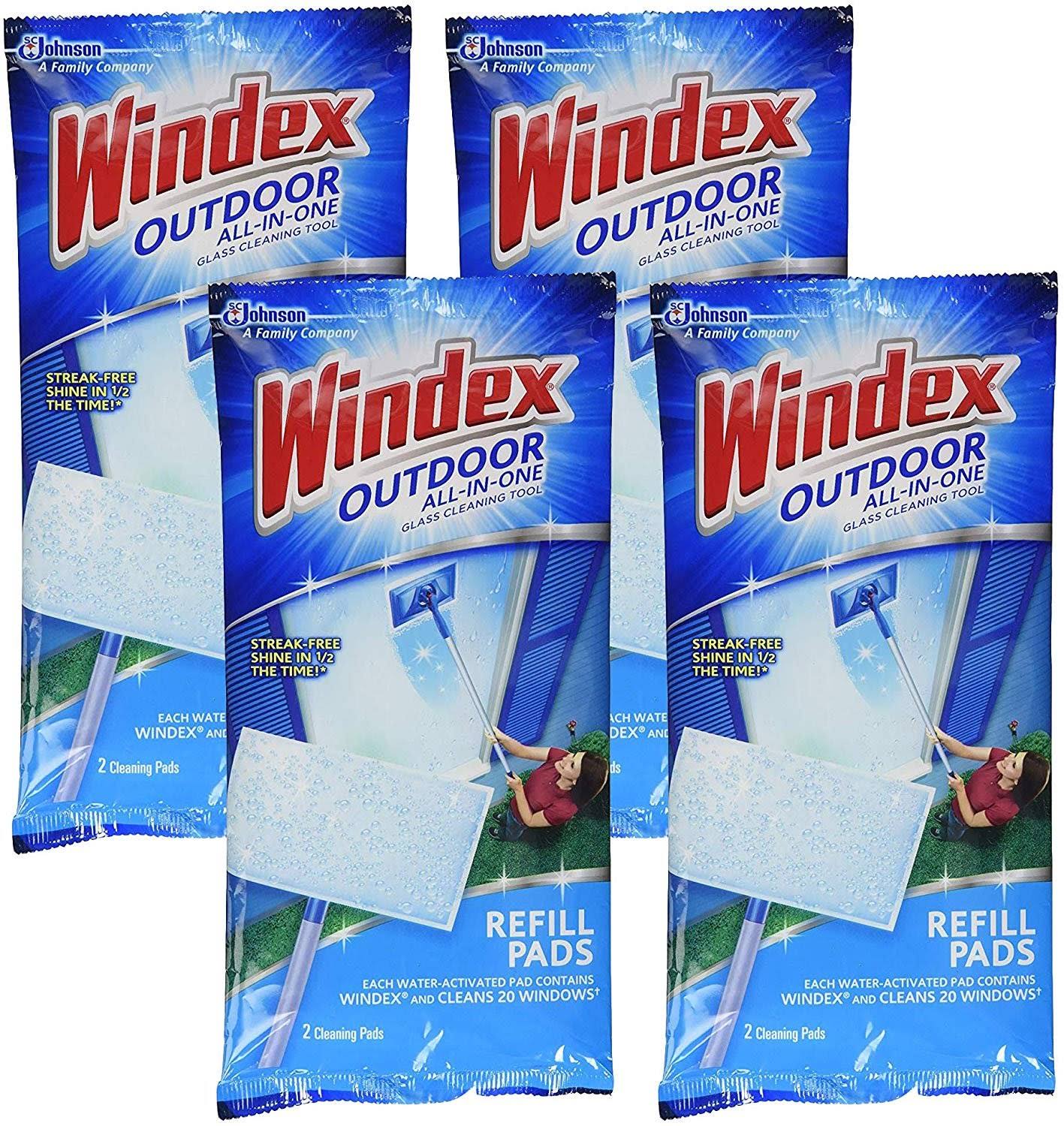 caf2c4253419fe11c9a97f5623095f588a75e1198f2f95bbac55c65ed9a3641f.jpg Windex All-in-One Window Cleaner Pads Refill - 2 ct - 4 Pk - Image 1