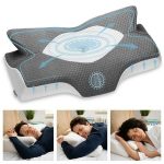 Elviros Cervical Memory Foam Pillow, Contour Pillows for Neck and Shoulder Pain, Ergonomic Orthopedic Sleeping Neck Contoured Support Pillow for Side