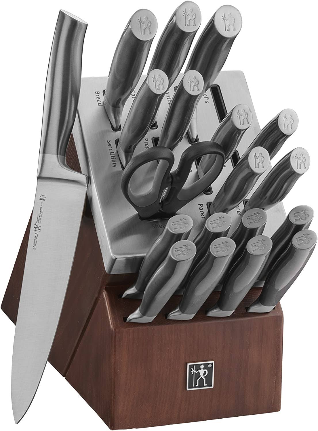 cafd5019a3dd72dee095254ae244f99f19b7dca348b9ca59265d90ea3ac7bdd1.jpg Henckels International Graphite 20-pc. Self Sharpening Knife Block Set - Image 1