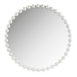 36" Marlowe Beaded Round Wall Mirror White - Madison Park