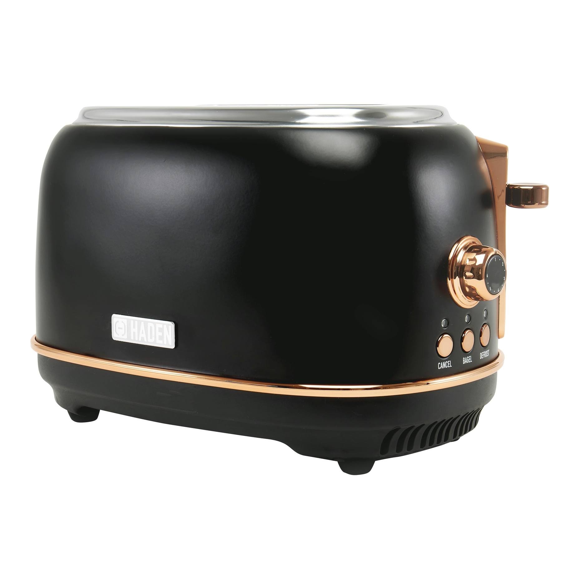 cb313b9d53a64332572caabe4903e09277f3c4b7a814c77c4e84efcc346e352c.jpg Haden Heritage 2-Slice Wide Slot Toaster ,Black/Copper - Image 1