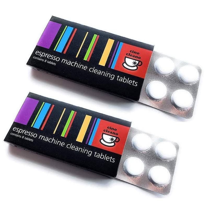 cb31a10a555c98f424dcc5475bcea98ea2494f273e3377e67260877e245b3487.jpg Cafetto Cino Cleano Espresso Machine Cleaning Tablets, for Breville Espresso Machines, Descaling Tablets for Baristas (Pack of 2, 16 Tablets) - Image 1