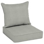 Allen + Roth 2-Piece Medium Grey Heathered Deep Seat Patio Chair Cushion