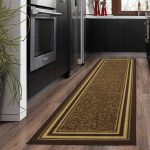 Ottomanson Ottohome Collection Contemporary Bordered Design Rug, Brown