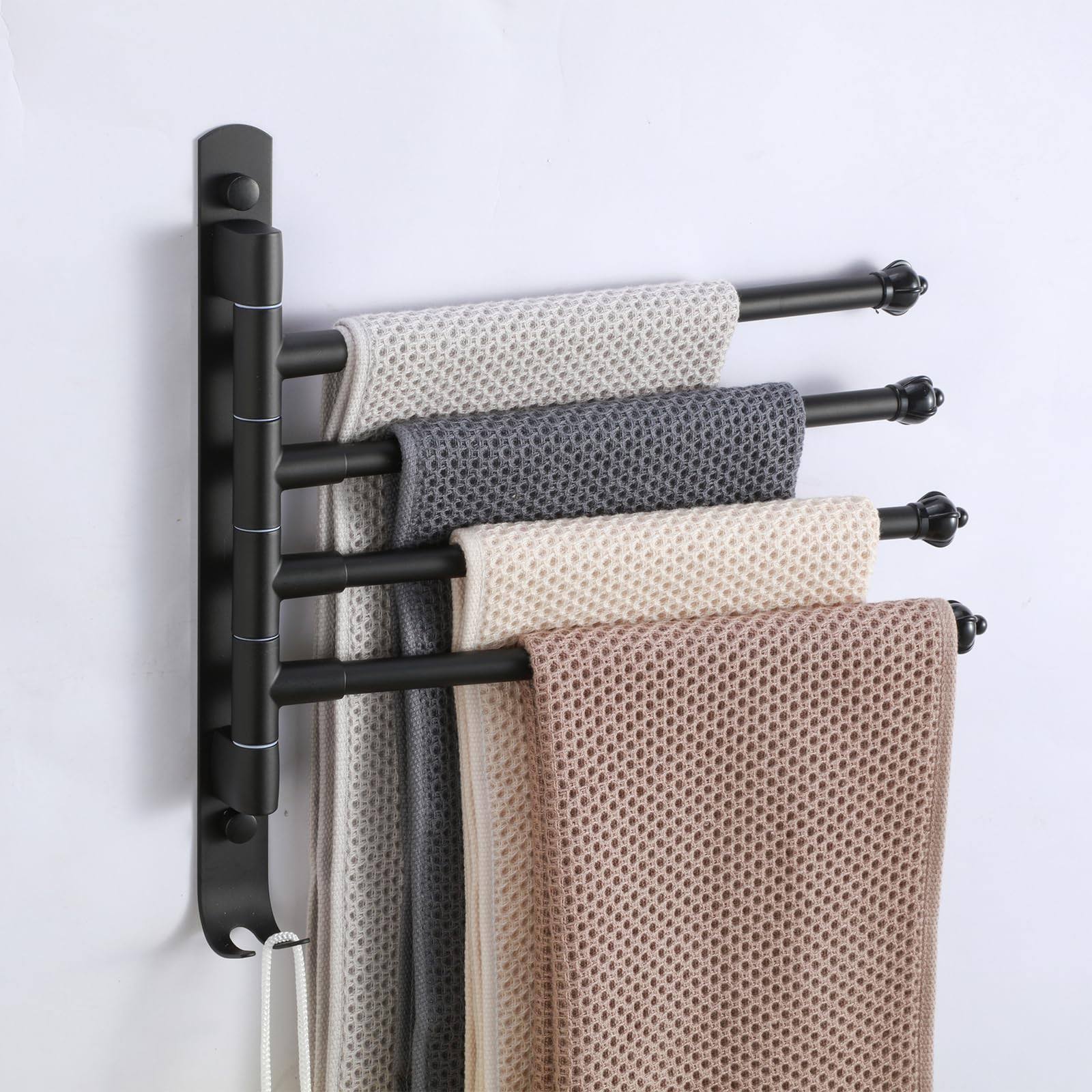 cb5c61ce60272a01ce614cc9761c9298afbaa7acbbc7e430a7323560f7a44139.jpg OURVII Bathroom Towel Rack Swivel Hanger Towel Bar Wall Mounted Door Towel Rack Space Saving Storage Organizer Hanging Holder 15 inch (Stainless - Image 1