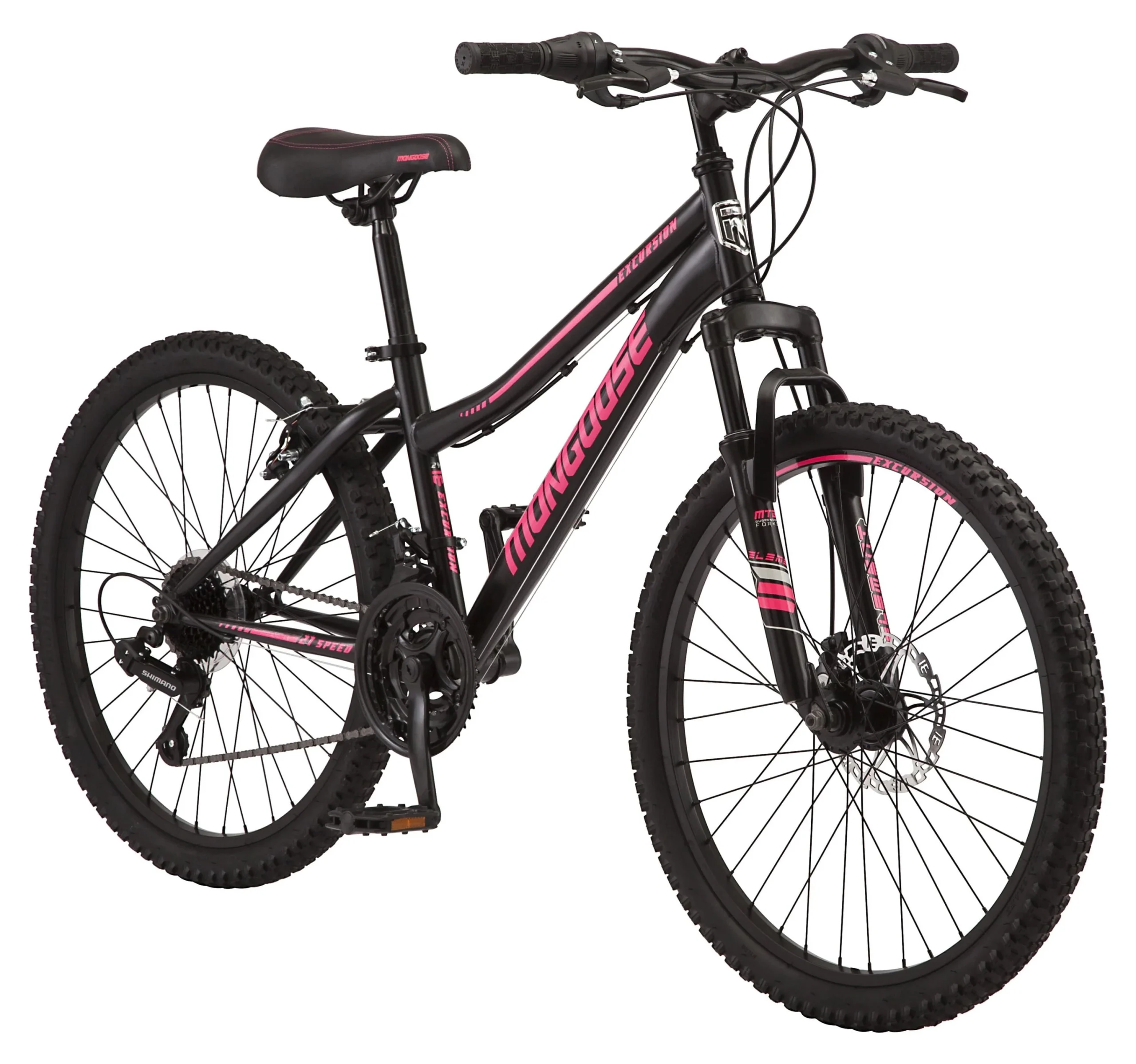 cb5e3fd15a57fc8741f17f3e5a923f3fdbdaeb949c37295ca70748e6729da6dd.webp Mongoose 24 - In. Excursion Unisex Mountain Bike, Black, 21 Speeds - Image 1