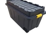 Commander 64-Gallon (256-Quart) Black Tote with Latching Lid