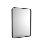24 in. W x 36 in. H Rectangular Aluminum Alloy Framed Rounded Black Wall Mirror