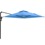 AECOJOY 10FT Large Patio Umbrella with Solar Lights, Rectangle Wall Mounted Outdoor Patio Umbrella, Blue