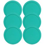Lids for Pyrex and Anchor Round Glass Containers (4-Cups, Green-6PK)