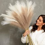 Qubitful Faux Pampas Grass, 9 Pcs 37''/3.1FT Tall Fluffy Fake Pompas Floral, Large Artificial Pompous Grass Branches for Floor Vase Fillers, Boho