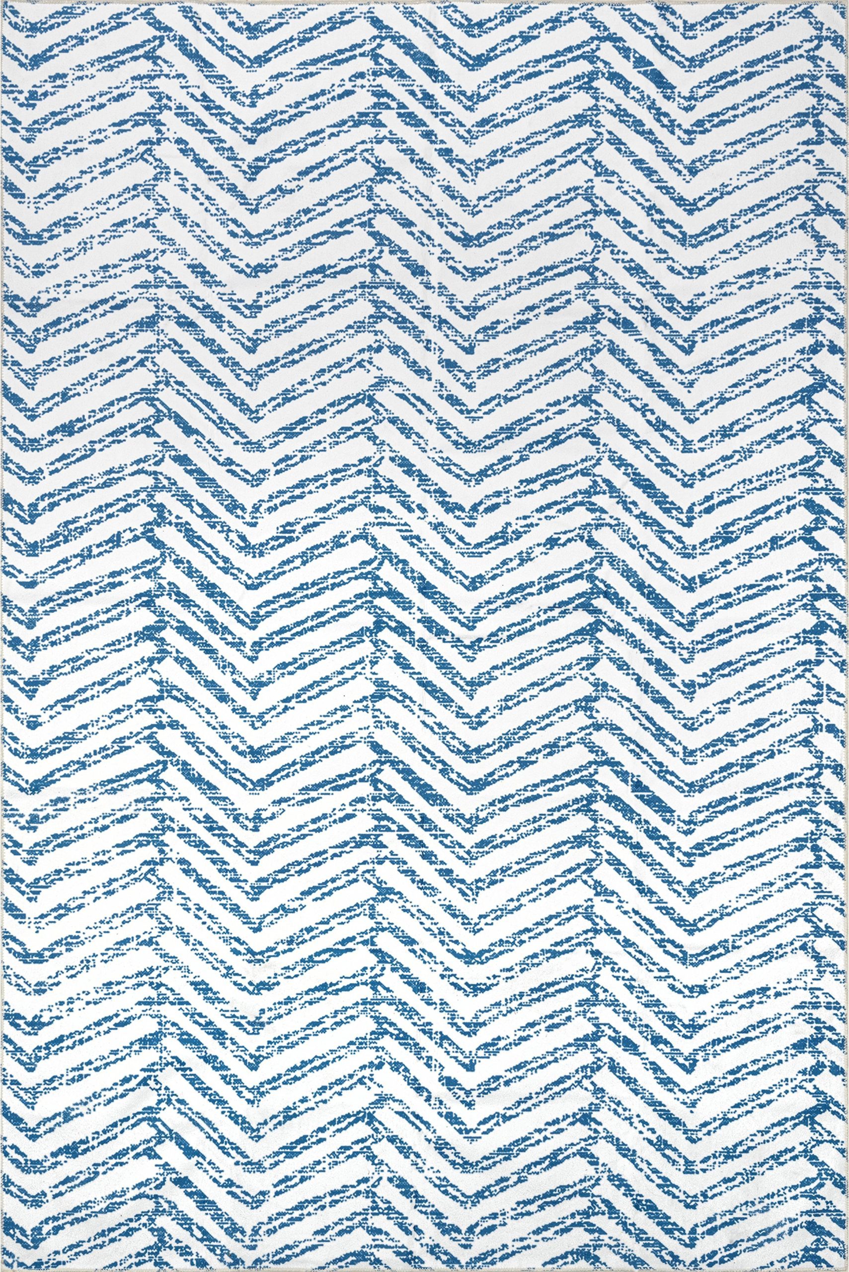 cc7271e8879bf9c1b09e6839ae9eebcae35ff5acf3147bc88af5db33282ccd2e.jpg nuLOOM Rosanne Machine Washable Geometric Rug, Blue, 2x3 ft - Image 1