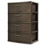 Sterilite 4 Drawer Wide Weave Tower - Espresso
