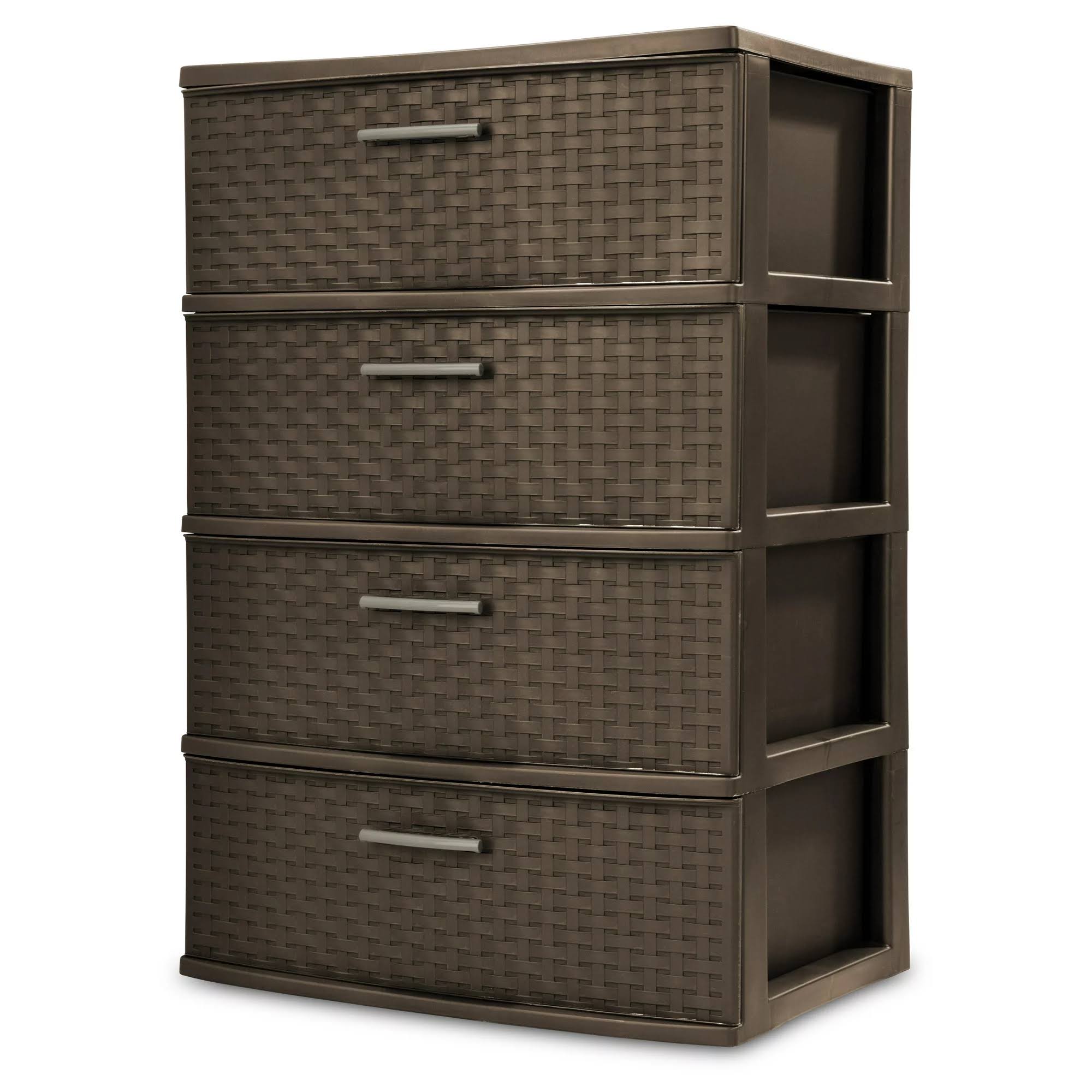 cc79eec2f05d5166f39ca7d0c758734fec5513670e136e92216dc9b79cf1510e.jpg Sterilite 4 Drawer Wide Weave Tower - Espresso - Image 1