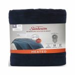 Sunbeam Microplush Electric Heated Blanket, Poseidon Blue, Twin