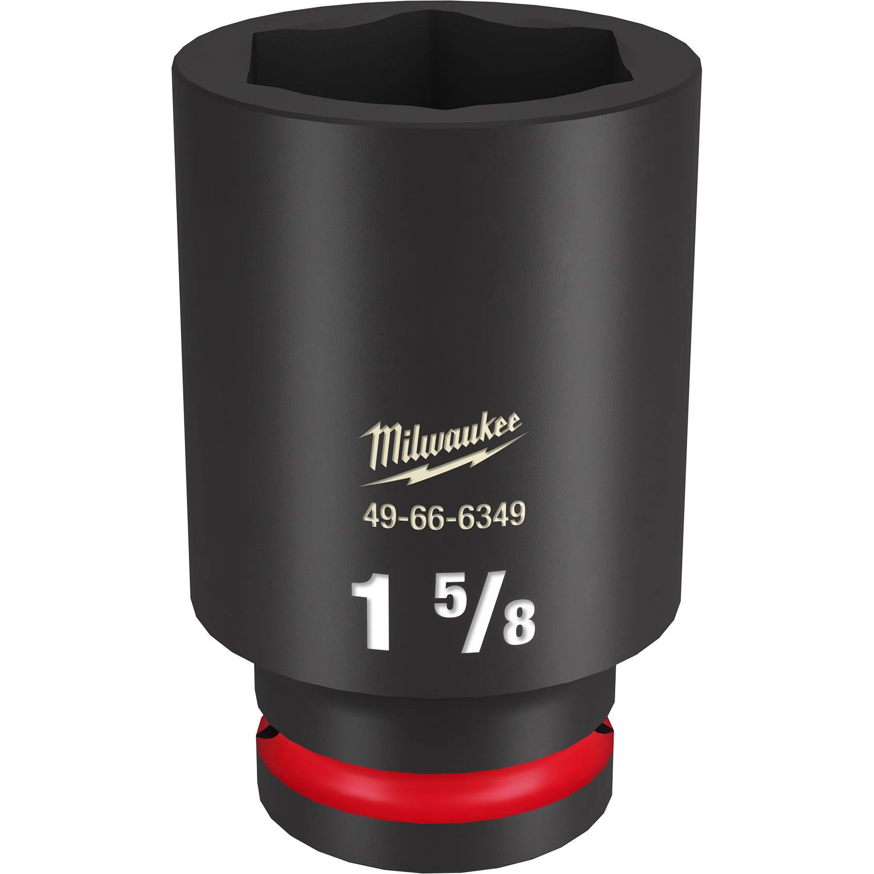 cc832766a1e121d2ace2f90652c732febf0167aefce68d8e0224855a62d1ee48.jpg Milwaukee 49-66-6349 Shockwave Impact Duty 3/4" Drive 1-5/8" Deep 6 Point Socket - Image 1
