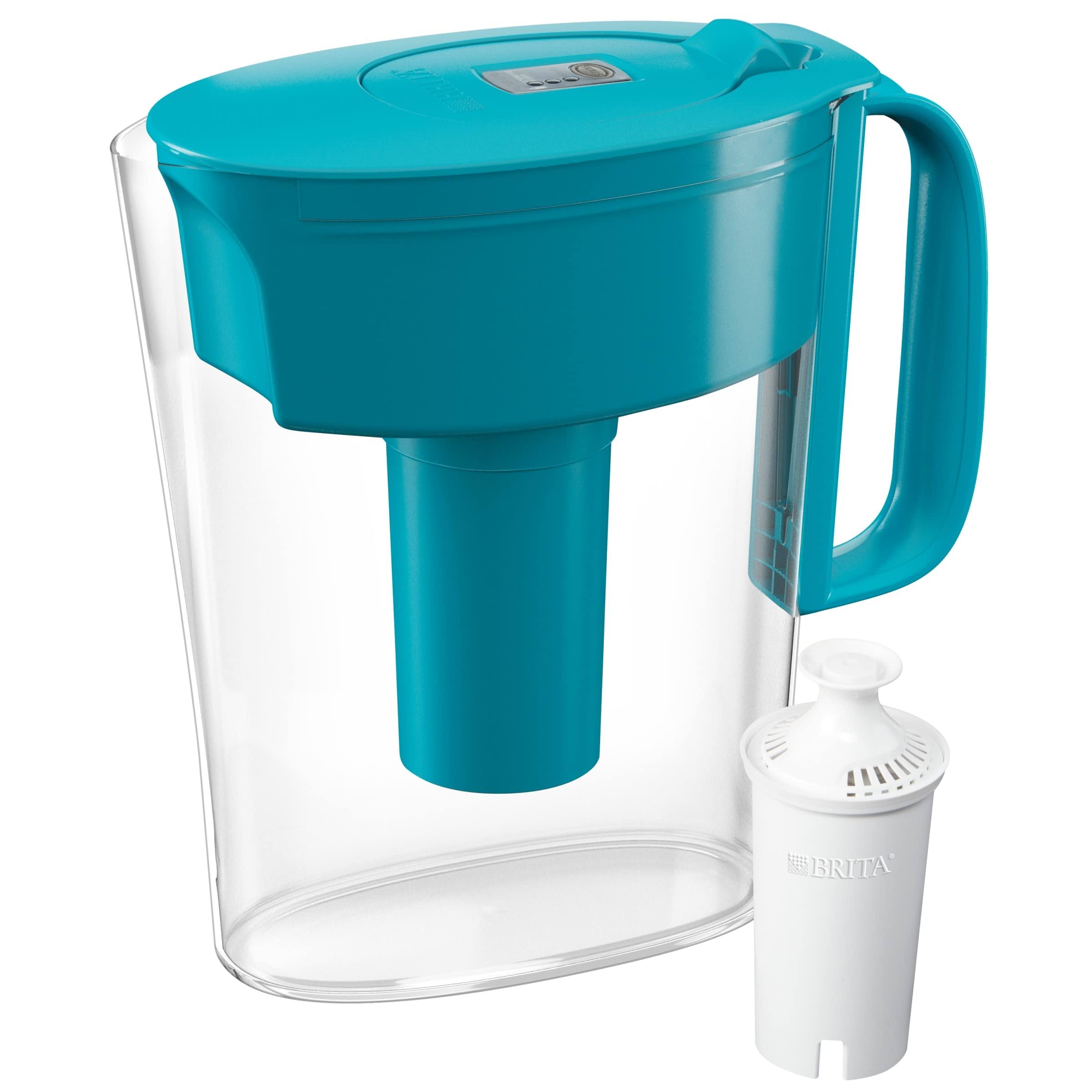 cca673b95976b3890d722ef7087939a5a7ec86c36205a44850c1d8055395aef2.jpg Brita Water Filter Pitcher for Tap and Drinking Water with 1 Standard Filter, Lasts 2 Months, 6-Cup Capacity, BPA Free, Turquoise - Image 1