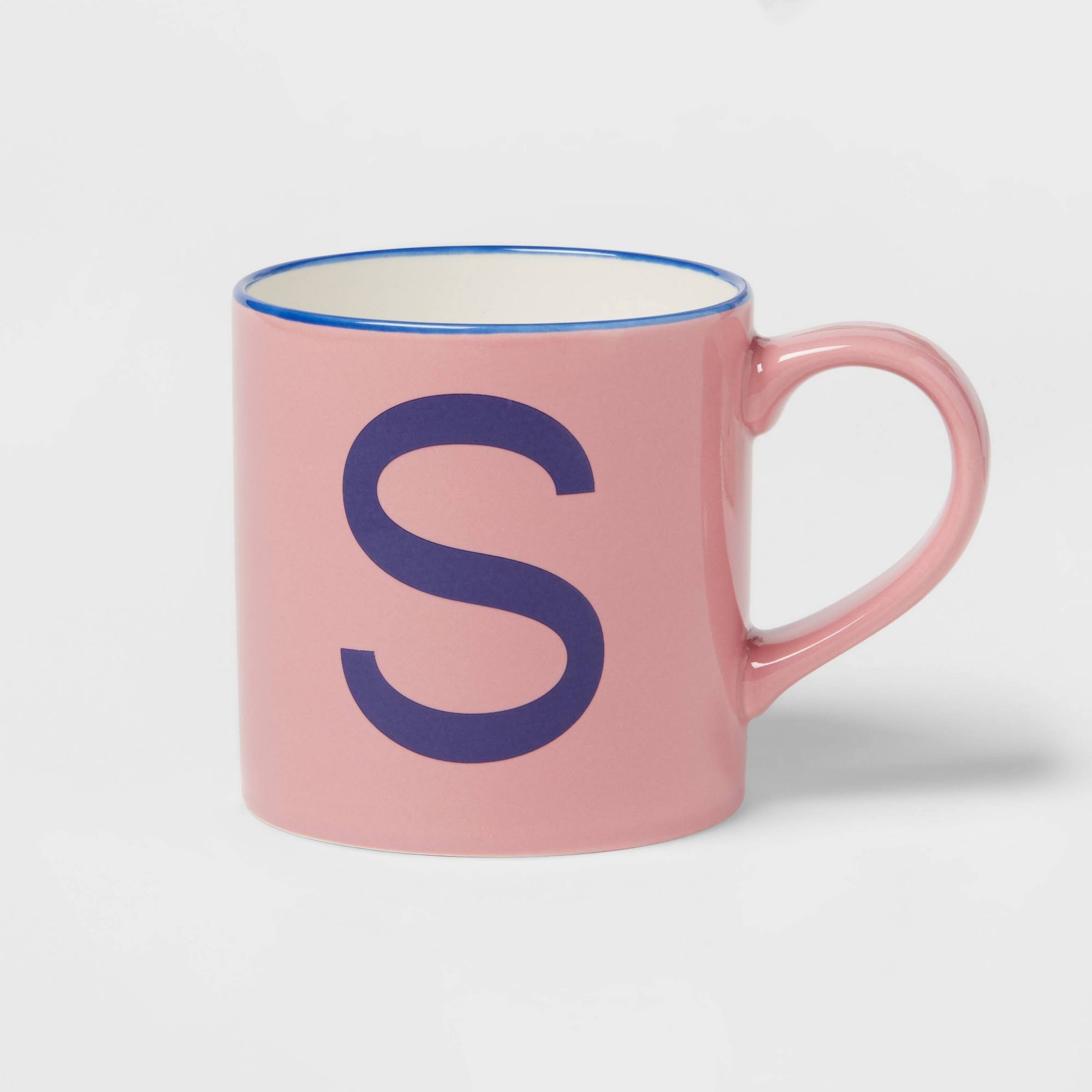 ccab360af65de5973733d732537c4e7d7533fa44f69a19a1c151399820dbafb9.jpg 16oz Stoneware Monogram Mug 'S' Pink - Opalhouse - Image 1
