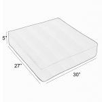 Humble and Haute Sunbrella Canvas Granite Corded Outdoor Deep Seating Chair Cushion 30 in W x 27 in D, Gray
