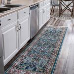 Unique Loom Nain Design 10 ft Runner Blue Floral Area Rug