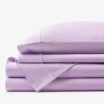 The Company Store Company Cotton 4-Piece Lavender Solid Cotton Jersey Knit Queen Sheet Set, Purple