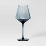 19.6oz Stemmed Wine Glass Blue - Threshold