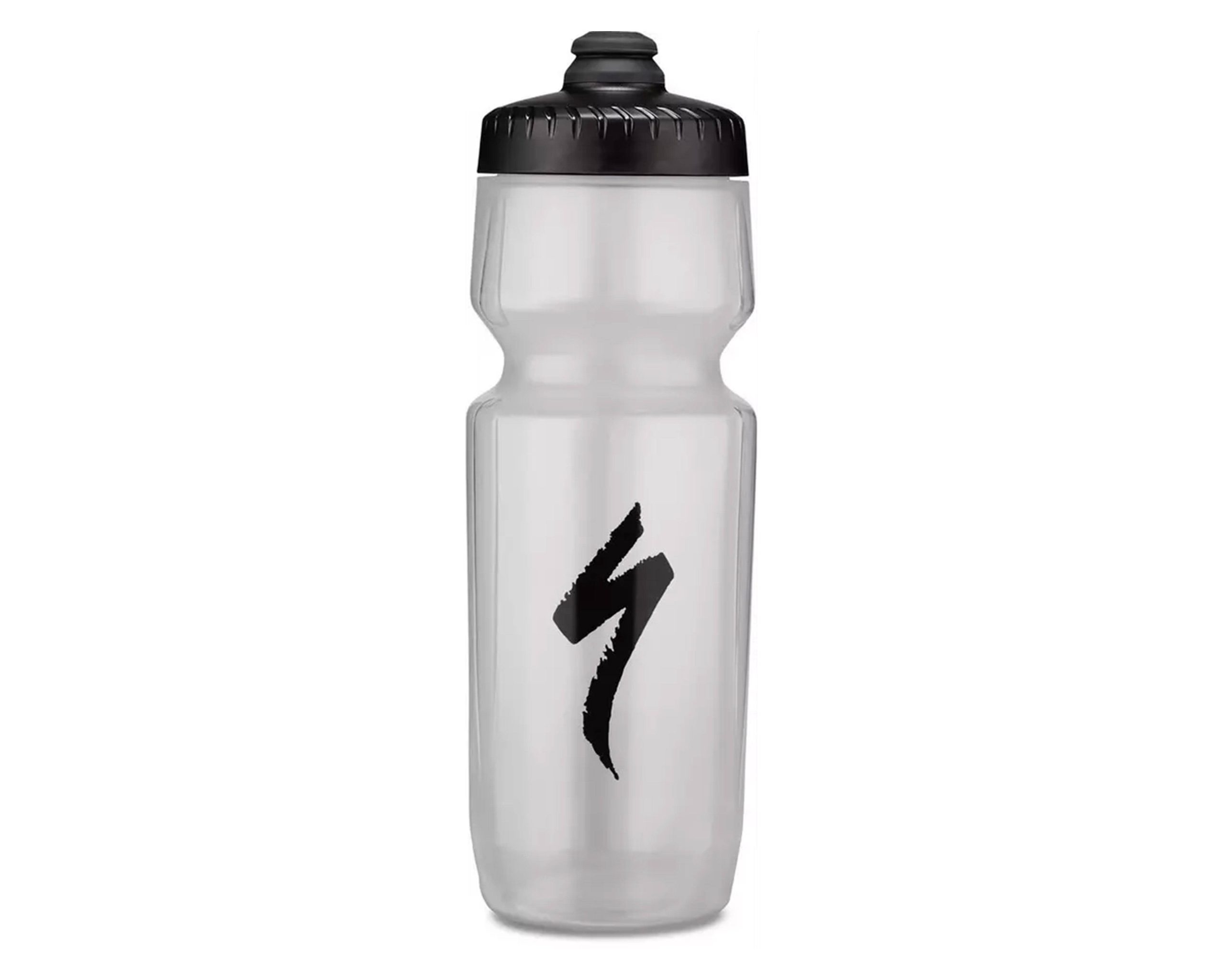 cce92cb784ec583f36efe0ee1f763447565cb12c630476ecbf08da1679ef9dab.jpg Specialized Purist Hydroflo MoFlo Water Bottle, S-Logo Trans/Black 23 oz - Image 1