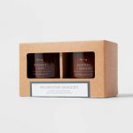 Set of 2 4.5oz WoodWick Candles Gift Whiskey + Oak & Leather + Embers - Threshold