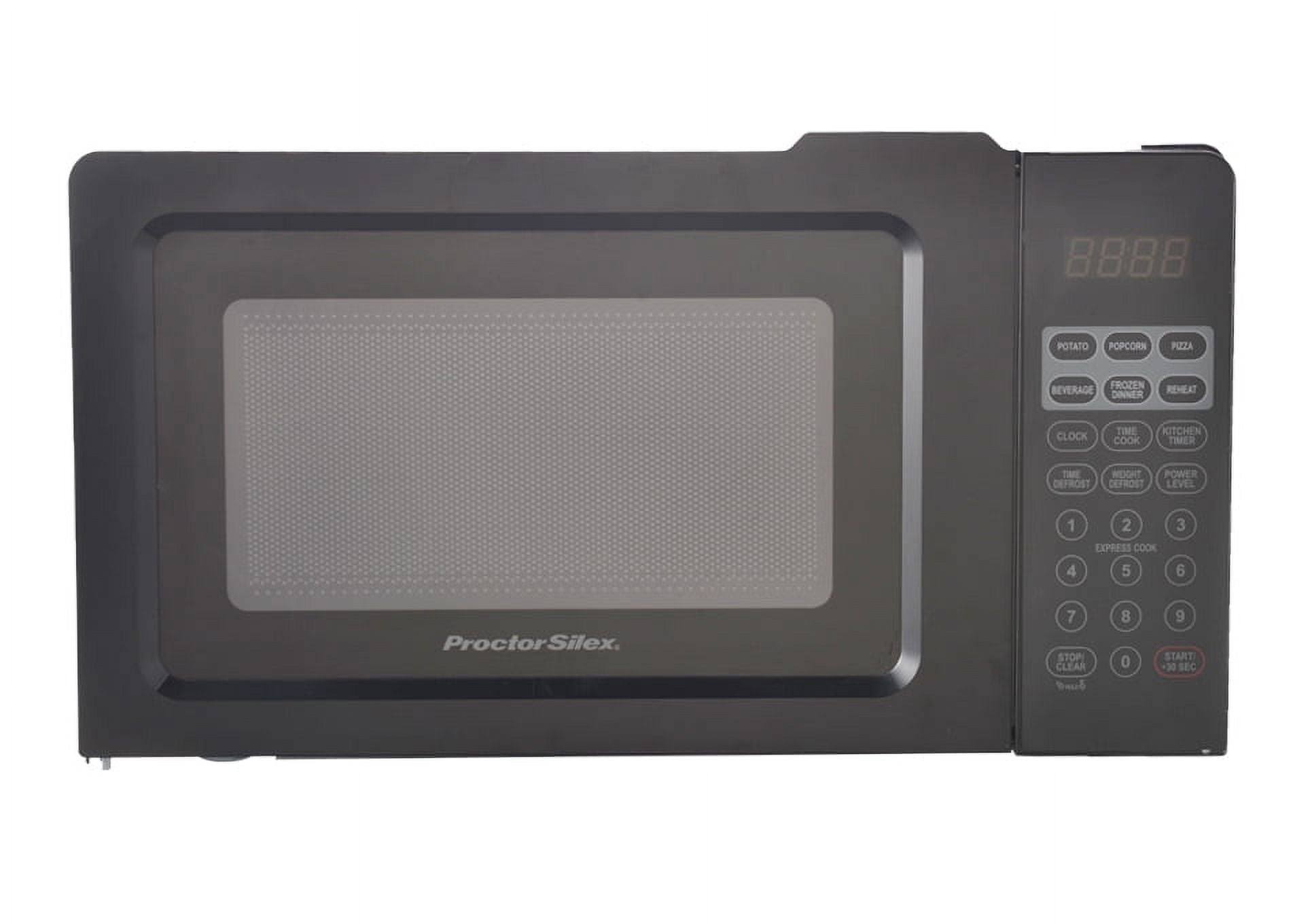 cd04f4fe8c511d22fa885ab63e577017430a928544bba3018f81de1aa2ba051d.jpg Proctor Silex 0.7 CU.FT Black Digital Microwave Oven - New - Image 1