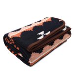 ACUSHLA Merino Wool Blend Blanket - Soft Warm Thick Washable Bed Couch Outdoor Camp Travel Car Blanket Throw All Weather, Morocco Navy Blue 63"x51"