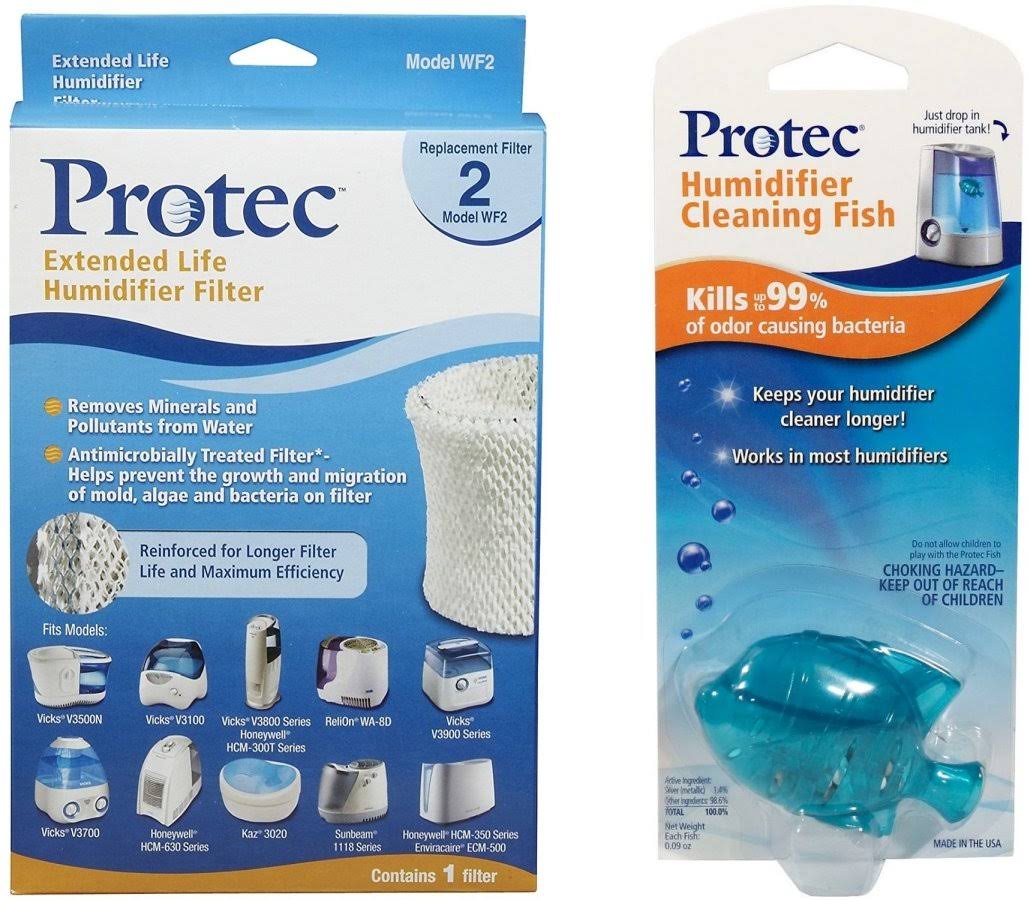 cd1f374b8af6f6075339a1c01acbe665d8a9eddf742441b502ac4c21c30b050d.jpg Pro Tec Extended Life Humidifier Filter and Pro Tec Humidifier Treatment Continuous Antimicrobial Cleaning Fish - Image 1