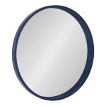 Kate and Laurel Travis Round Wood Accent Wall Mirror Black