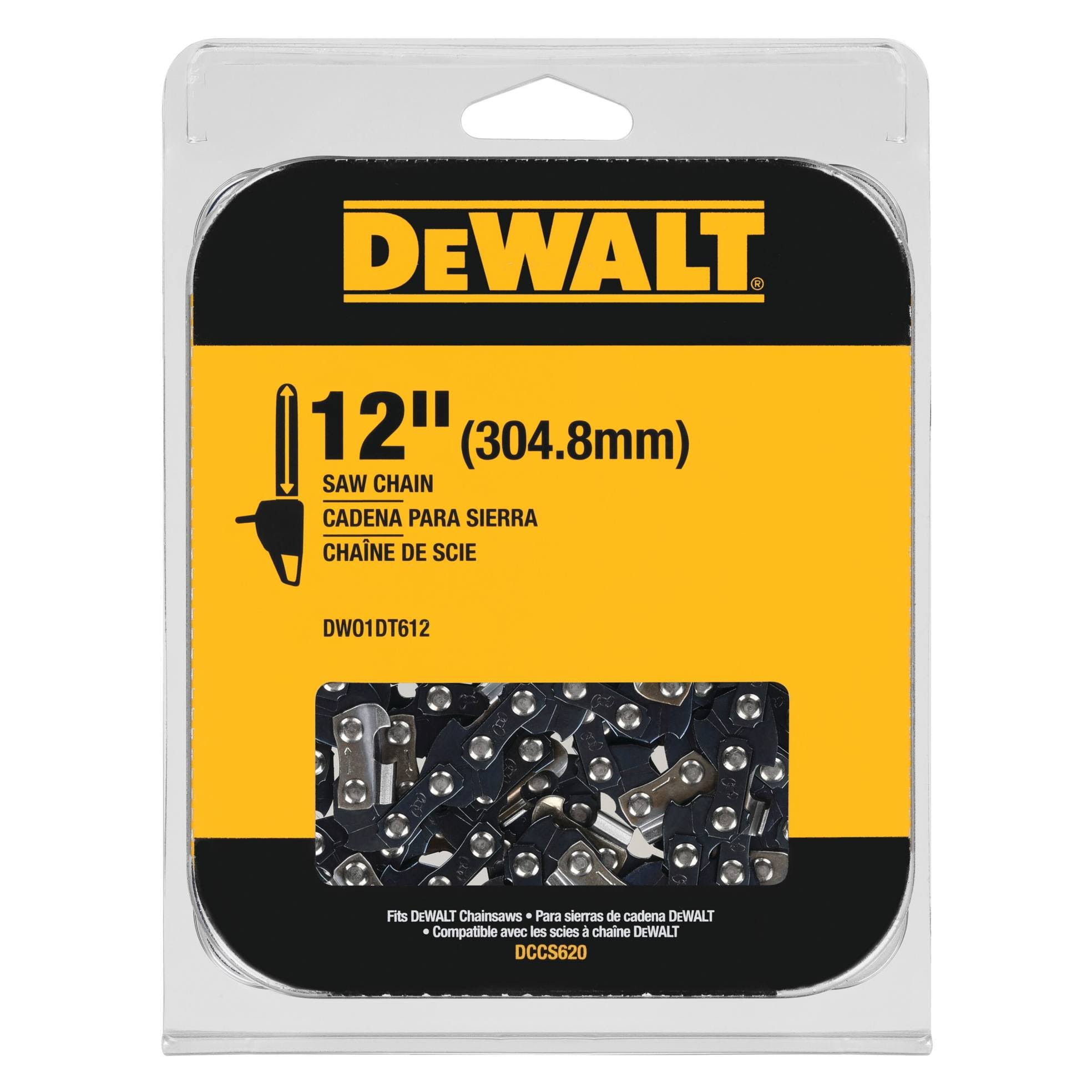 cd25e6363b74601c841bc526c80f0e773aa24fa37e2129a8e2b7dc32c00b02b7.jpg DeWalt DWO1DT612 12 in. Chainsaw Replacement Chain - Image 1
