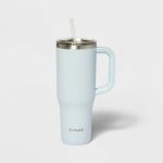 40oz Stainless Steel Straw Tumbler Light Blue - Embark