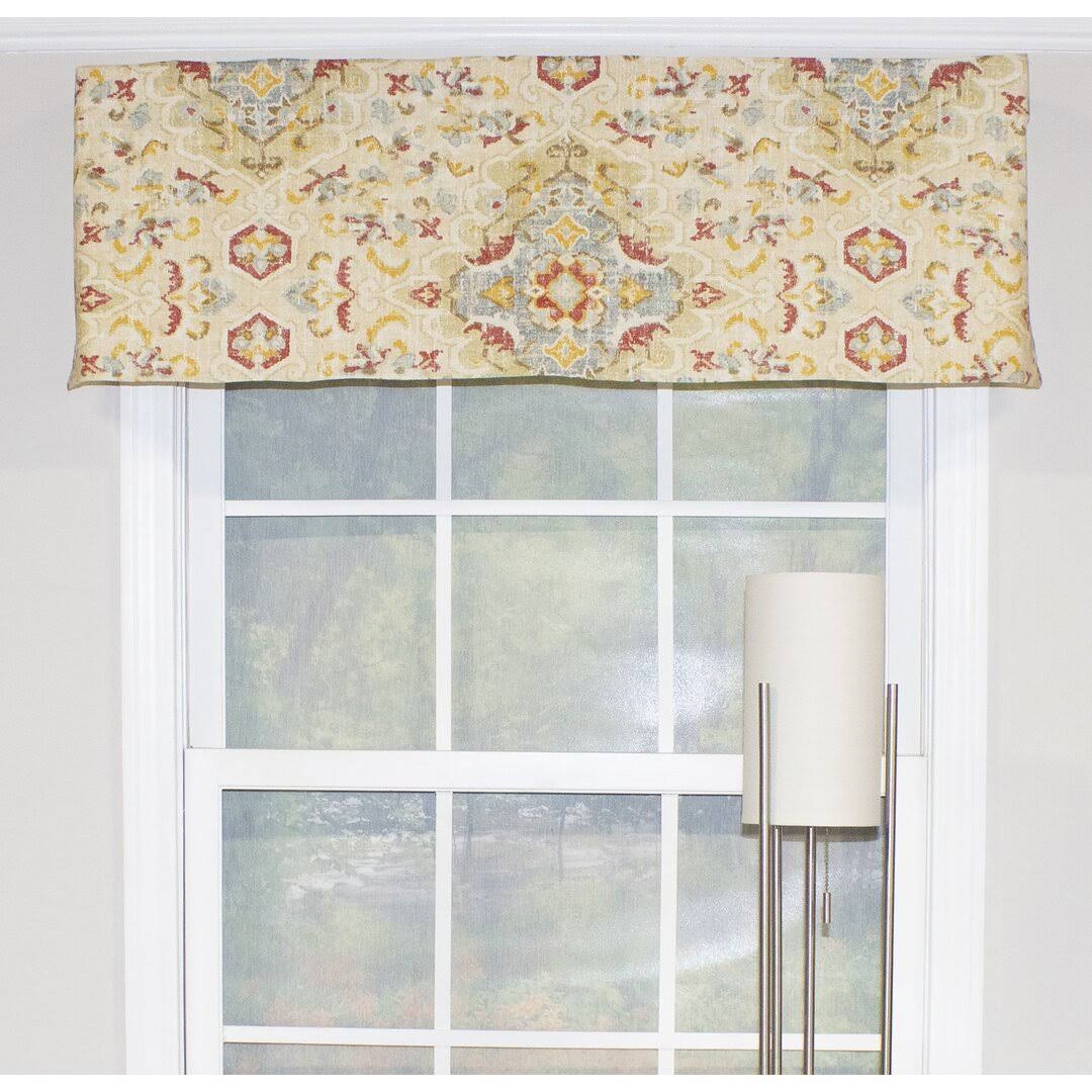 cd6dc747fd6d196ba037a3bd5d01e39ef2ac44bd3b9449bb855c28807e31c659.jpg Balmer Watercolor Tailored 50" Window Valance Bungalow Rose Color: Multi - Image 1