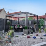 PERGOLUX Metal Pergola | 10' x 13', Aluminium, Adjustable White Louvered Roof, Free-Standing, Modern Scandinavian Design, Anthracite