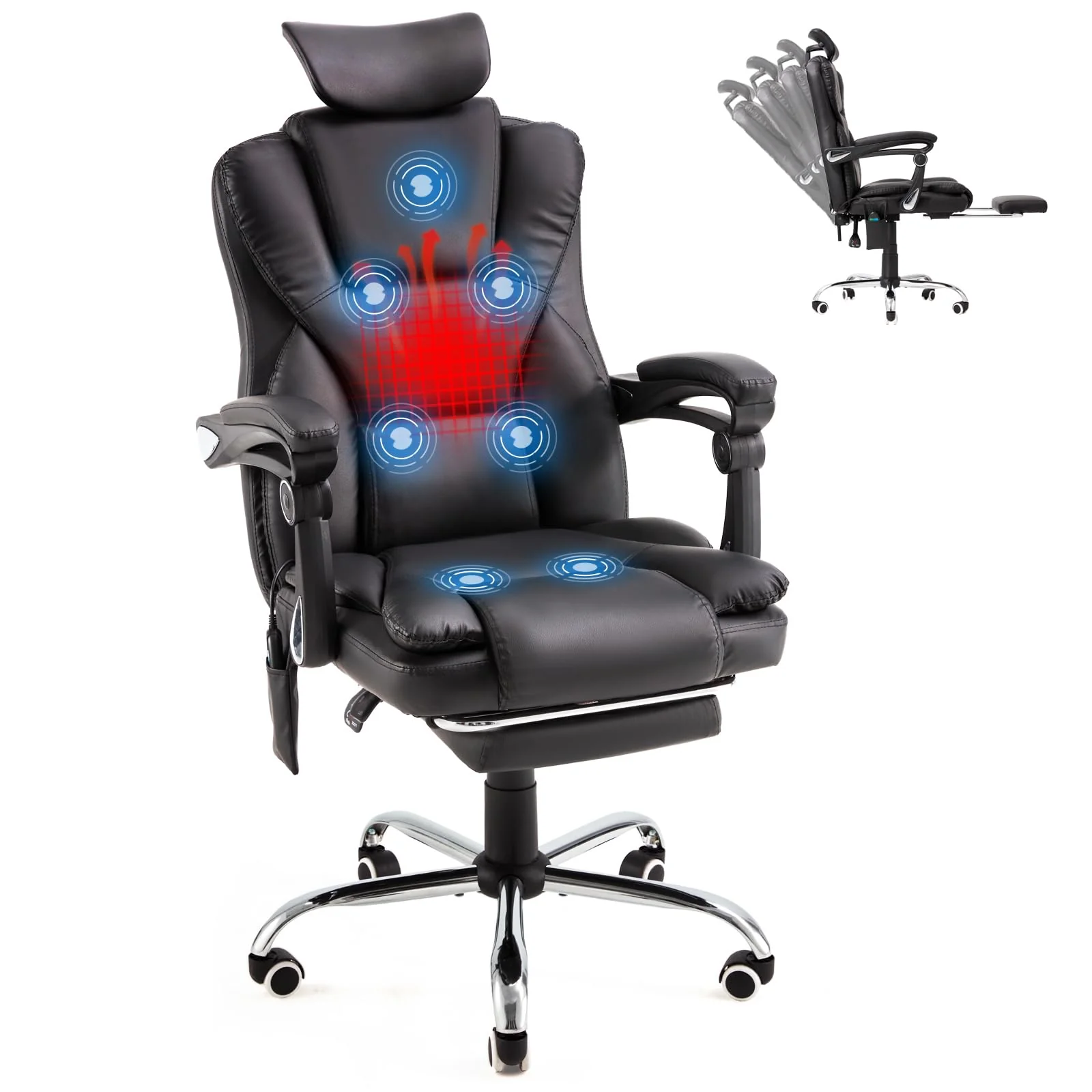 cd83c8c8ba47ed17d84c6e46e3de188a1d1c81419fcbf50b2d5057a2927d3bfb.webp AECOJOY Office Chair with 7 Points Vibration Massage&Heat, Adjustable Ergonomic Recliner, Black - Image 1