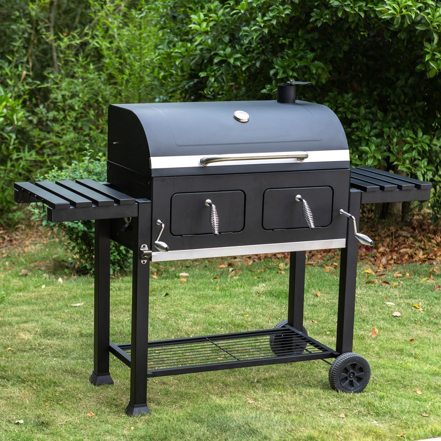 cda3db1dadc797ac761bec2c96abad43c39948529025cd6fb02938676fe028bc.jpg 34'' Charcoal Grill Extra Large Portable BBQ Grill. Black - Image 1