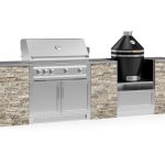 Outdoor Kitchen Signature Series 9 Piece Cabinet Set with 40 in. Liquid Propane Gas Platinum Grill NewAge Products