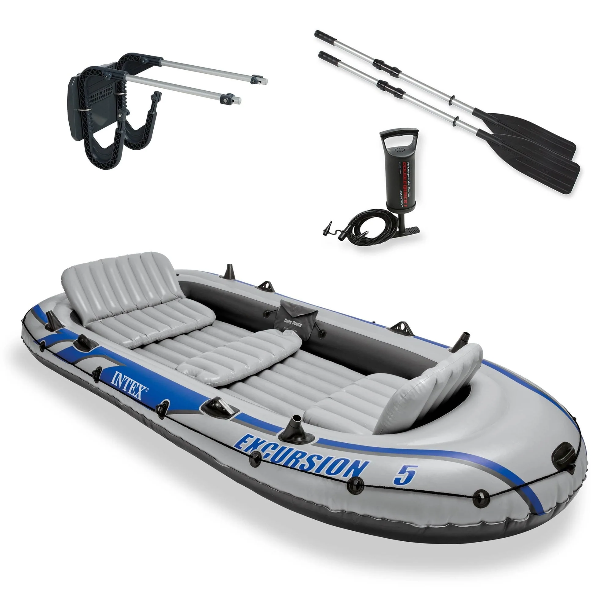 cdf3ccfc108095ce11556eb30748897bbe776ac5cf2991f91669f5b4c3b793e6.webp Intex Excursion 5 Person Inflatable Fishing Boat with Composite Motor Mount - Image 1