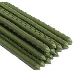 Ecostake 4 ft. Sturdy Steel Garden Stakes Plastic Coated Plant Stakes for Climbing Plants (10-Pack)