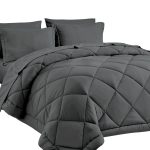 CozyLux Queen Bed in A Bag 7-Pieces Comforter Sets with Comforter and Sheets Dark Grey All Season Bedding Sets with Comforter, Pillow Shams, Flat