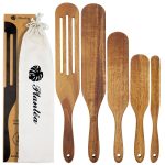 As Seen On TV, Spurtles Kitchen Tools Wooden, Plant��a Handmade Wooden Spoons for Cooking, Heat Resistant Wooden Spurtle Set Cooking Utensil for