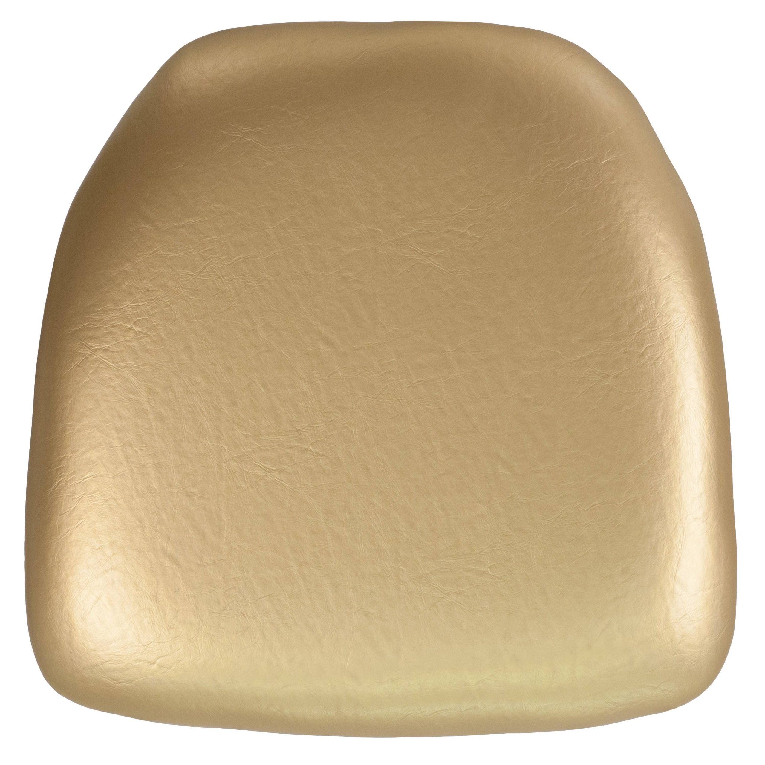ce3964164f1cfbd36359db176c85136194b2775f04b0da1ec18b8d44db0f7ff1.jpg Hard Gold Vinyl Chiavari Chair Cushion - Image 1